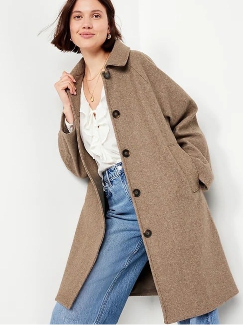 Old Navy Women's Tan Button-Front Trench Coat size 4X